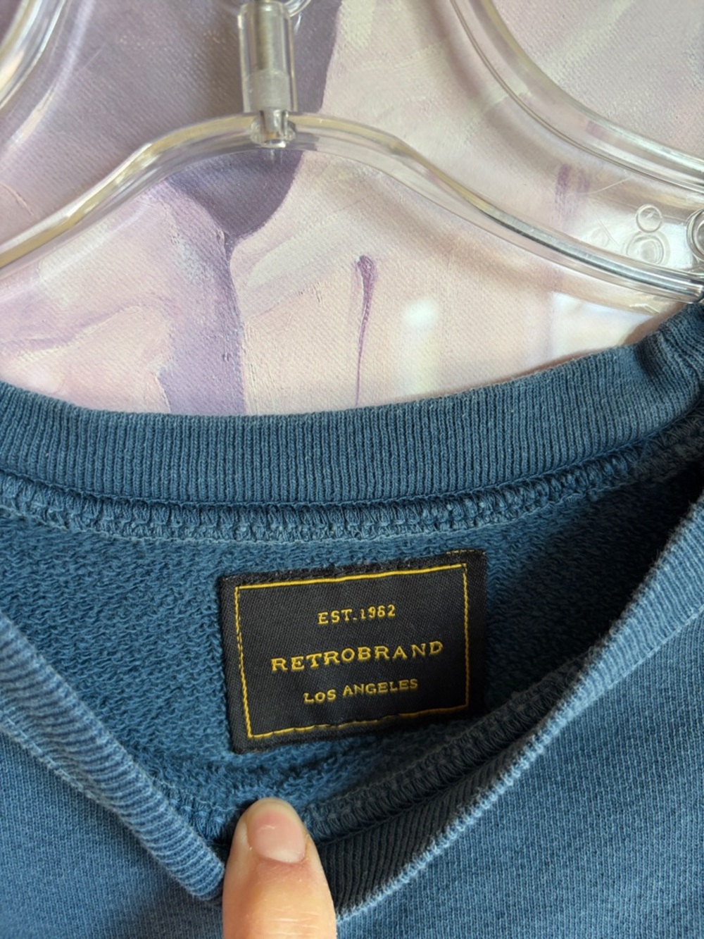 Retro brand Blue 'West Coast' Oversized Sweatshirt - Picture 4 of 5